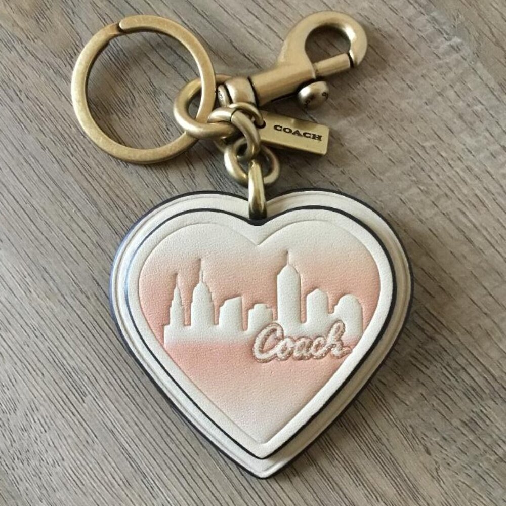 Coach X Jennifer Lopez Heart New York City Bag Charm Key Chain, Limited Edition